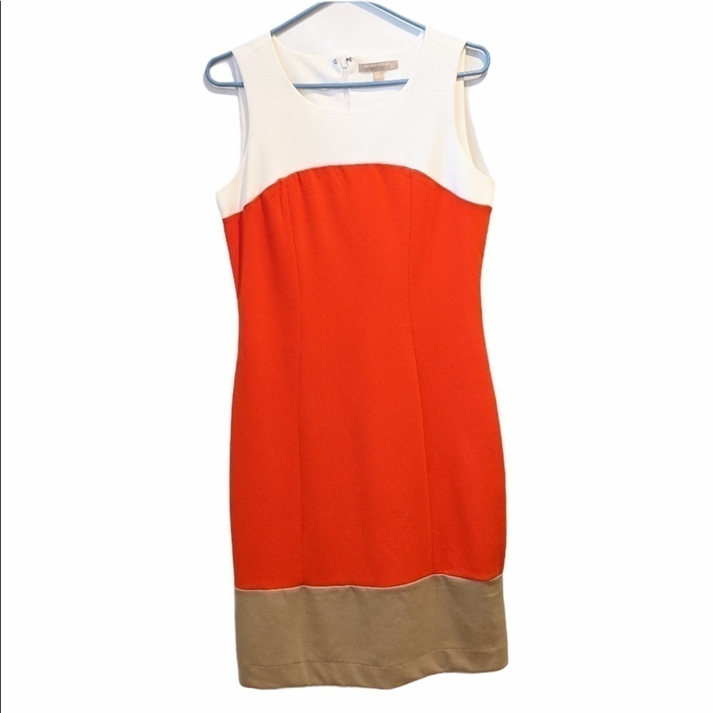 2/$20 𝅺Banana Republic Orange Color Block sleeveless Sheath fitted dress
